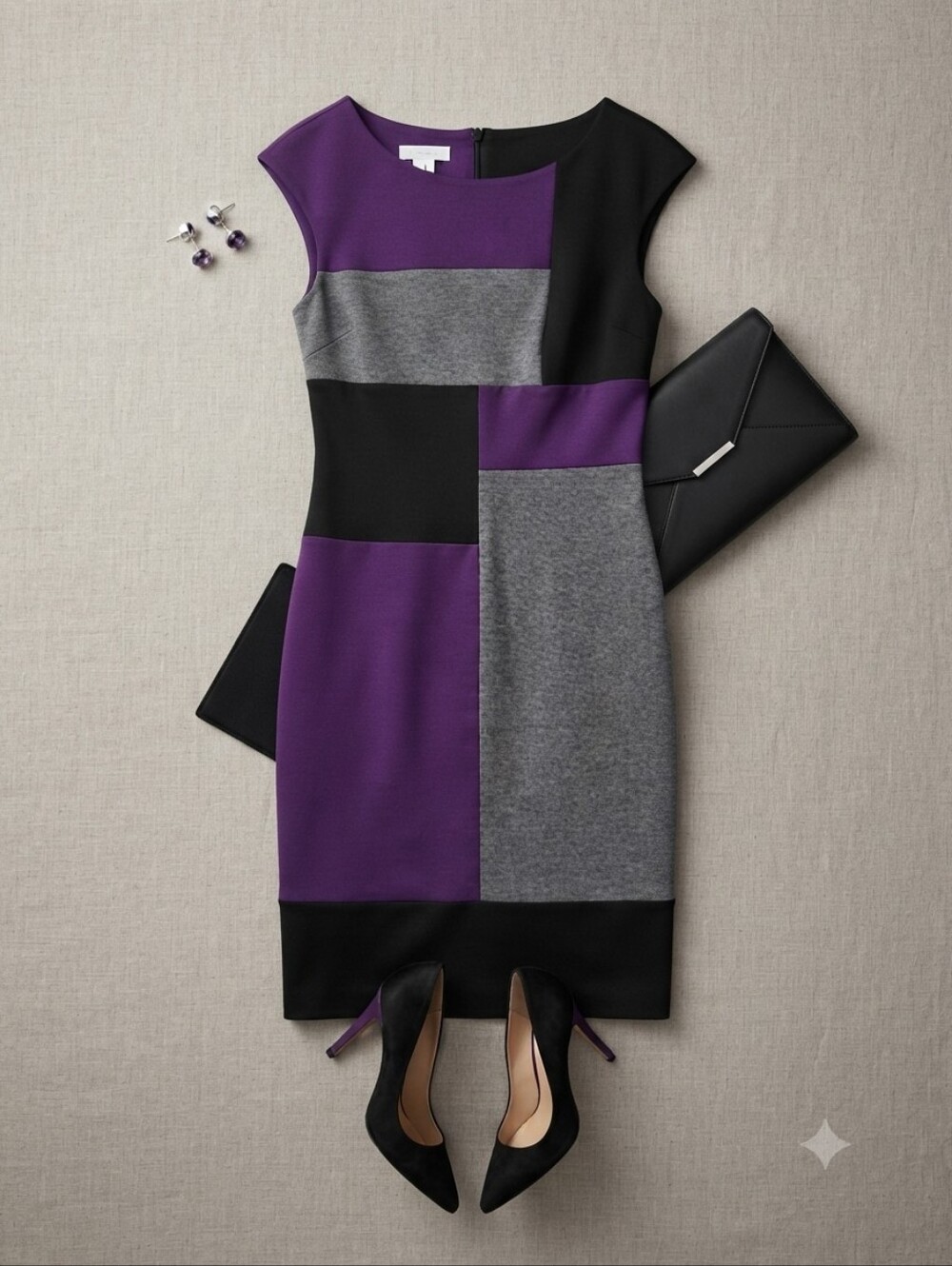 London Times Colorblock Dress